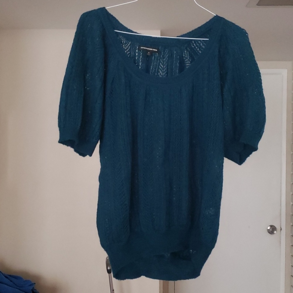 Express Short Sleeve Sweater Deep Tourquise